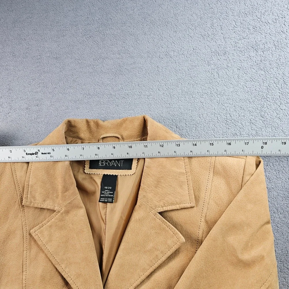 Lane Bryant Leather Jacket Womens 18/20 Brown Outer Shell Notch Lapel Button-Up - Picture 7 of 14